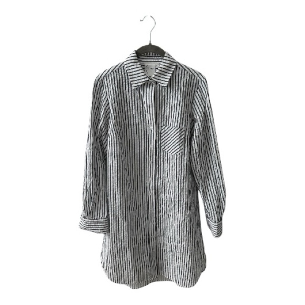 Finley Striped Button Down Shirt Dress XS